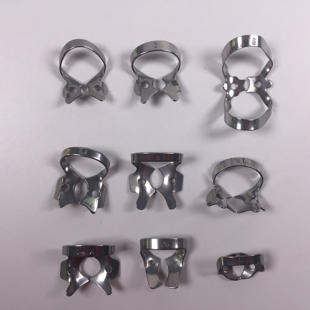 Dental Rubber Dam Clamps Sheets Clips 13Sizes SS