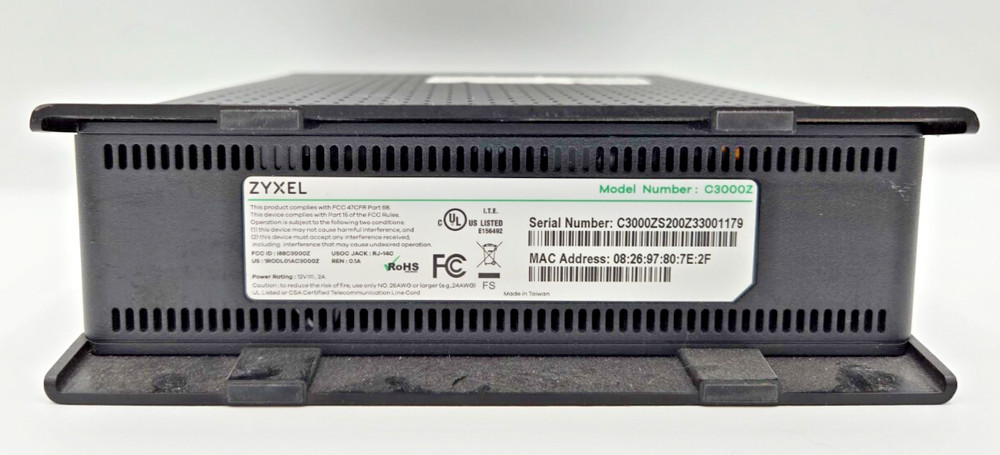 UNTESTED ZyXEL CenturyLink C3000Z Wireless Modem