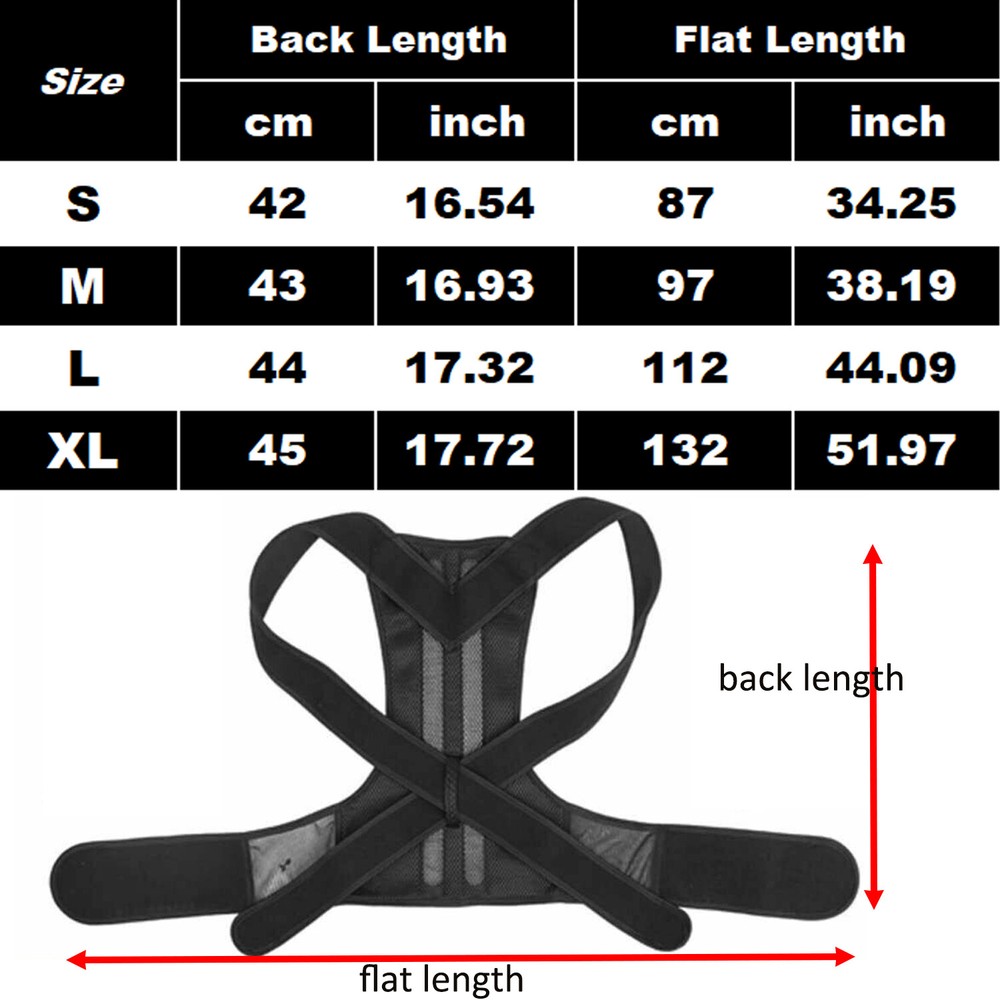 Men Women Adjustable Posture Corrector Low Back Support Shoulder Brace Belt
