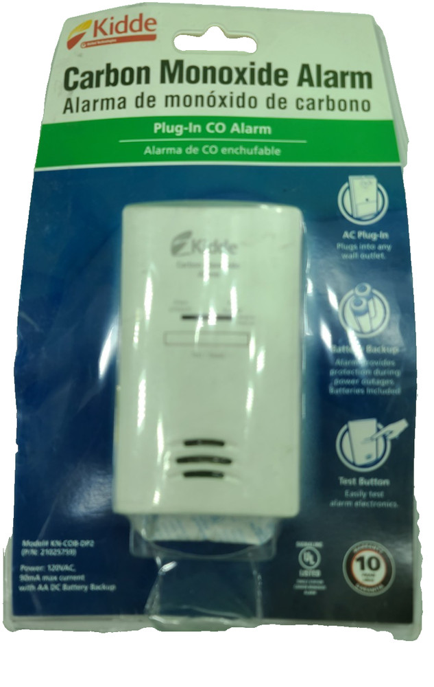 Kidde Carbon Monoxide Alarm, Plug in Wall
