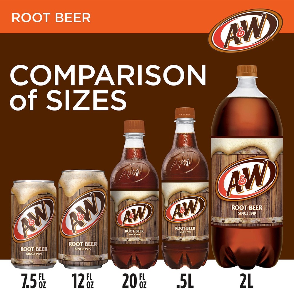 A&W Root Beer Soda, 12 fl oz cans, 12 pack