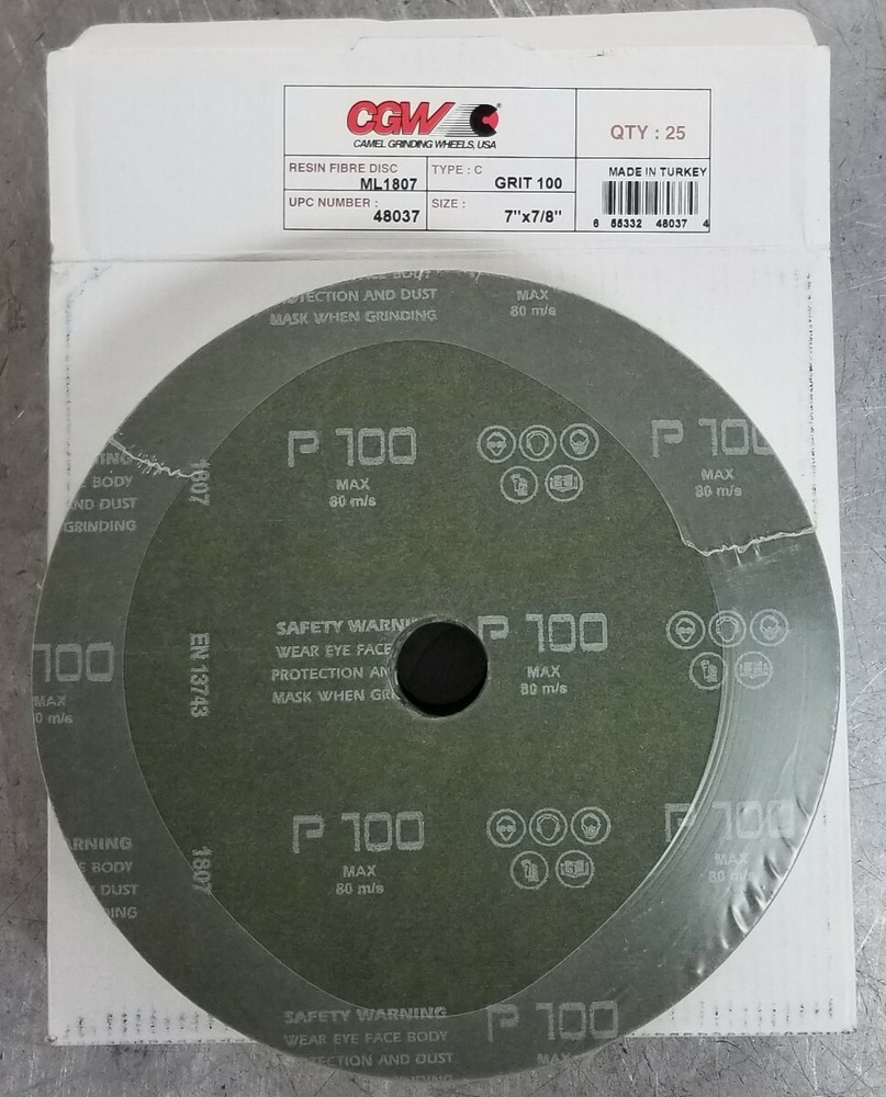 Camel Grinding Wheels #48037, 7" x 7/8" bore X 100 Grit