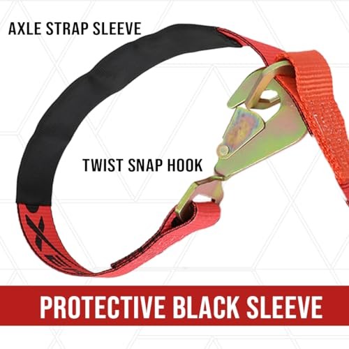 Tool Heavy Duty Adjustable Car Tie Down Kit with Snap Hooks - Break 2 Pack