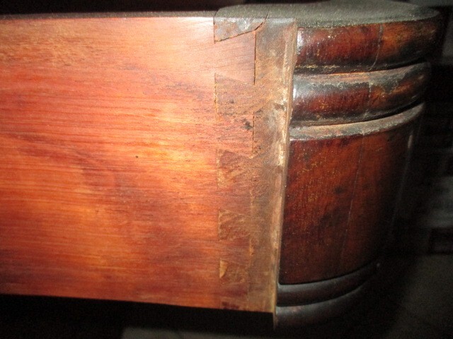 Antique Victorian Walnut Sideboard w/ Brown Marble Top