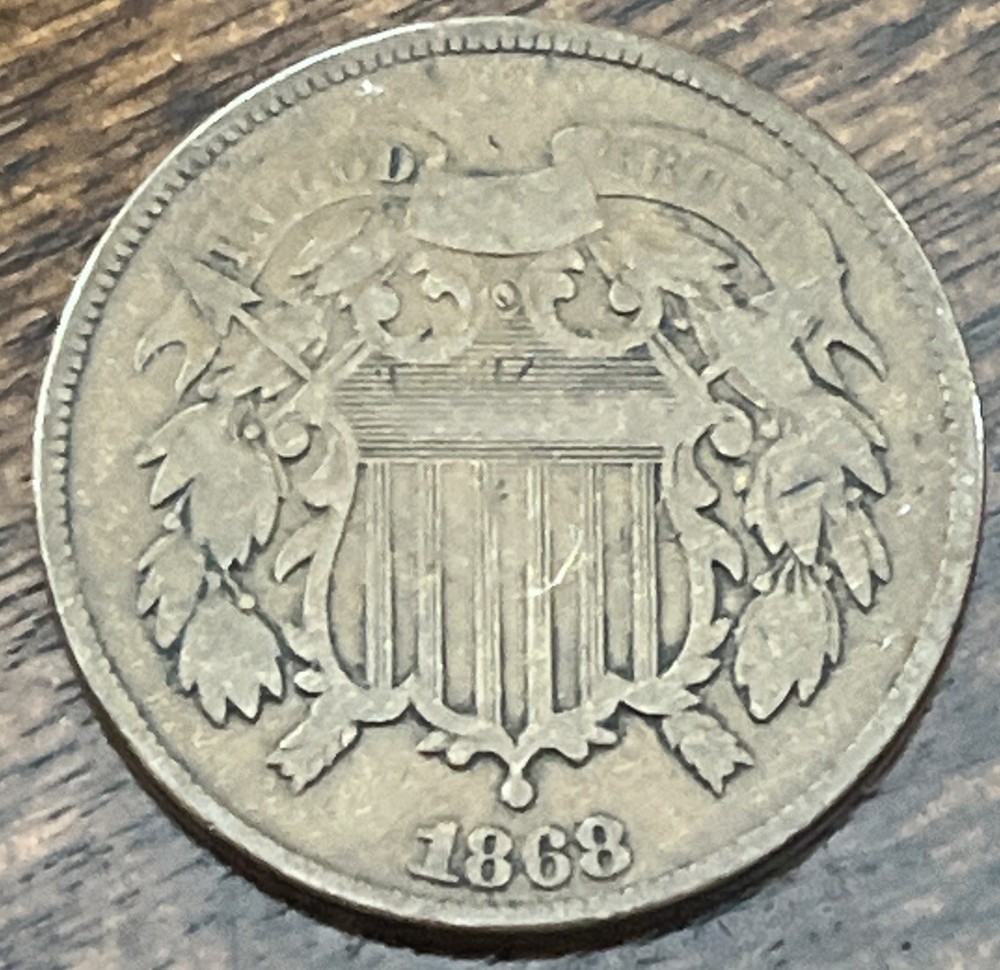 1868 2 Cent Piece Fine