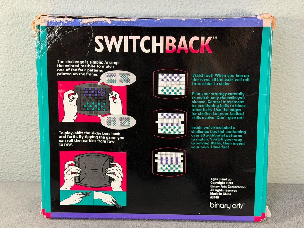 Switchback Marble Puzzle Binary Arts 1993 Complete w Box Brain Teaser