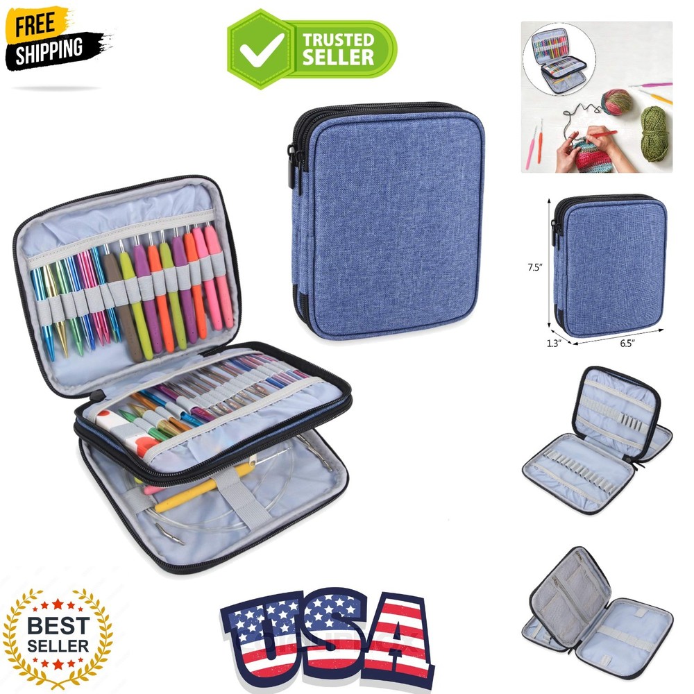 Organizer Case for Interchangeable Circular Knitting Needles, Crochet Hooks a...