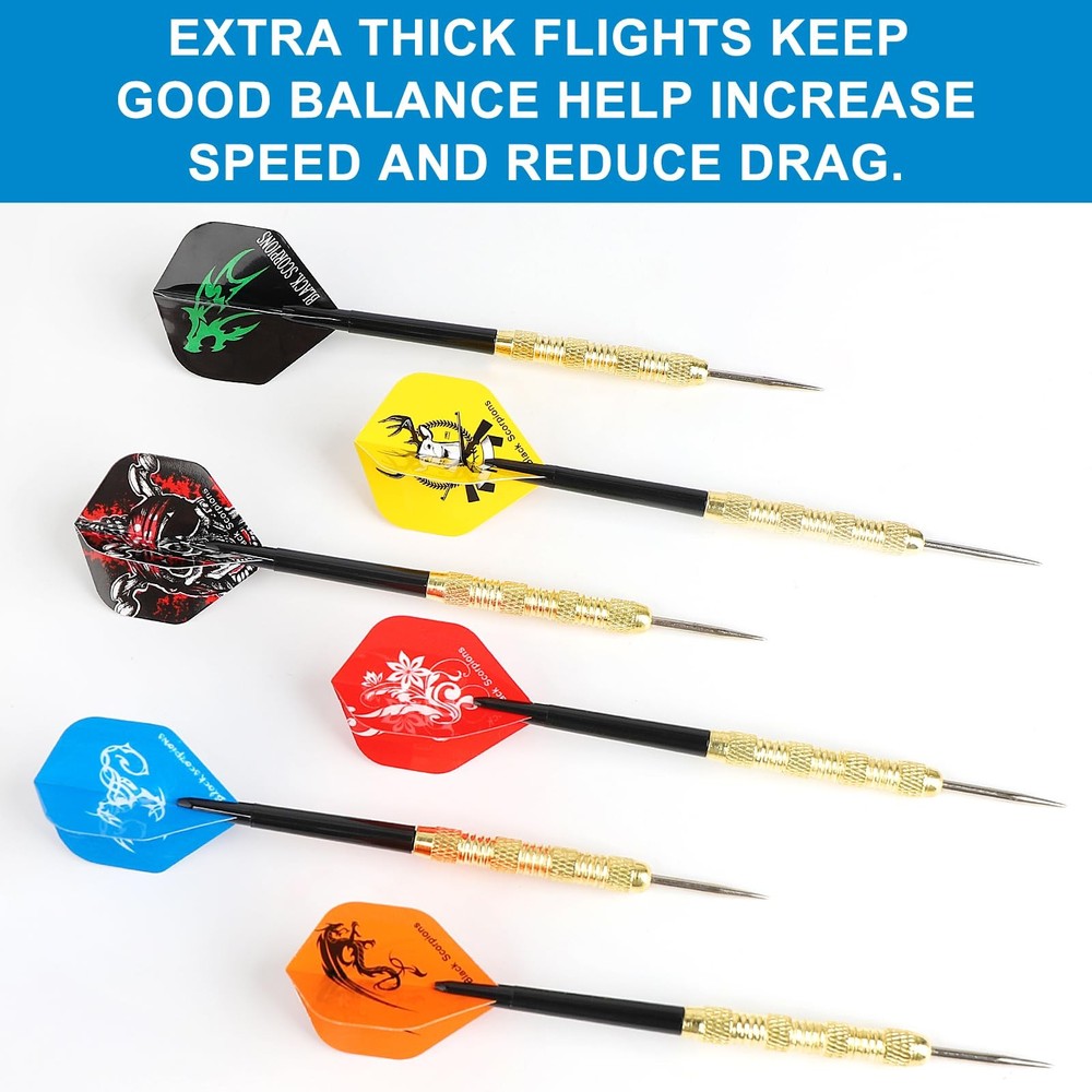 Accmor 144pcs Standard Dart Flights Set, Set C-144pc