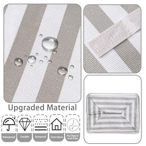 2-Pack Large Laundry Basket,Waterproof Freestanding Laundry 75L Grey