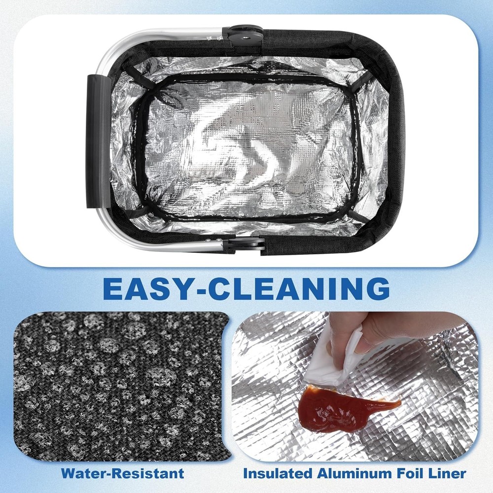 Chic Foldable Cleaning Caddy - 20L Capacity, Durable Nylon & Multi-Pocket Design
