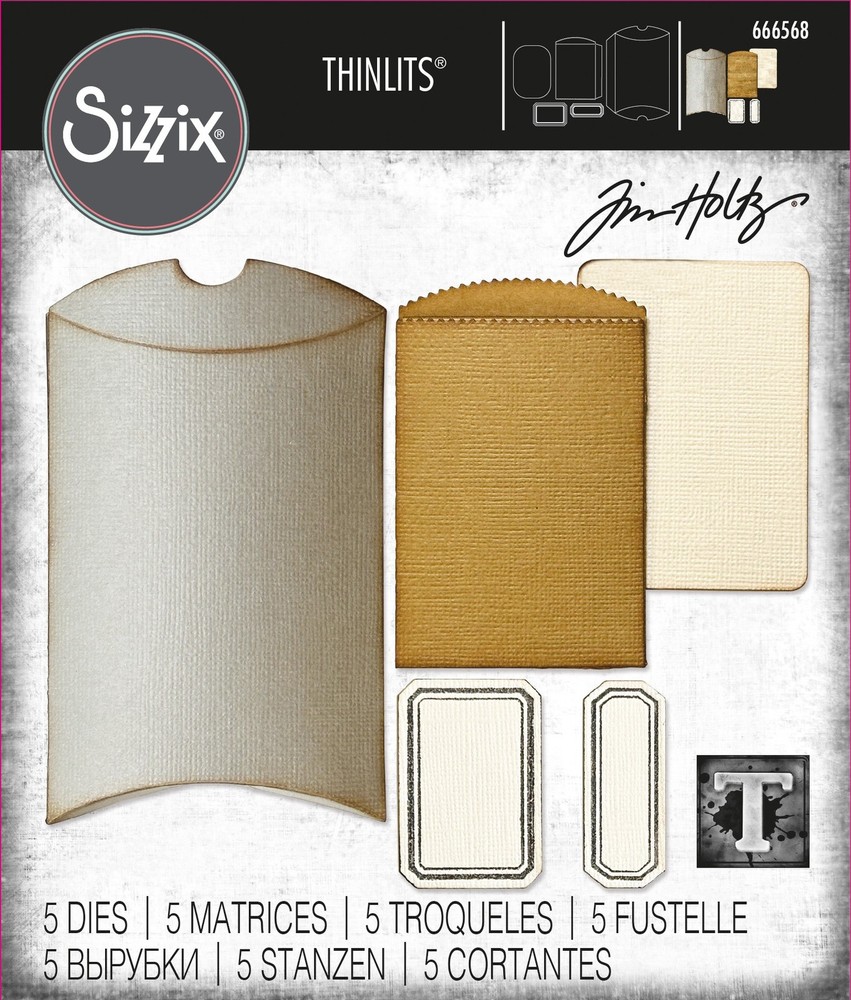 Sizzix Thinlits Dies By Tim Holtz 5/Pkg-Vault Pillow Box + Bag