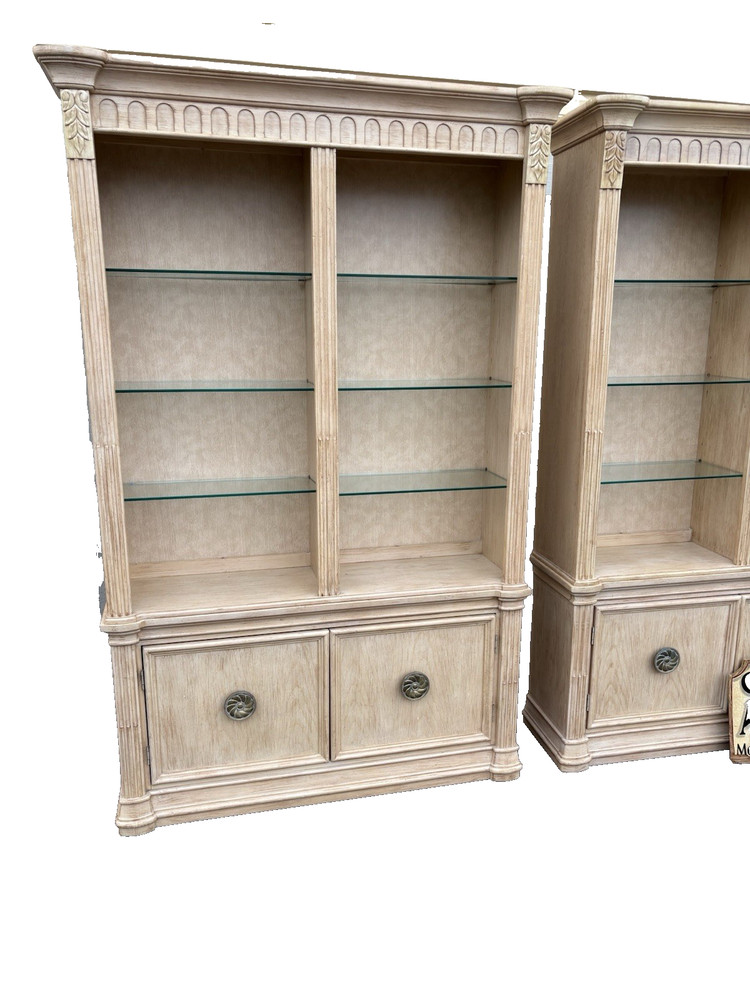 67383 Pair Large Modern 2 piece Bookcase Curio s