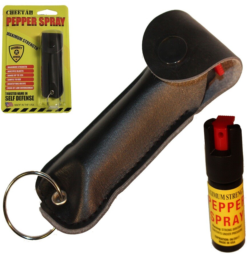 Black Cheetah 1/2 oz Keychain Pepper Spray Self Defense Security