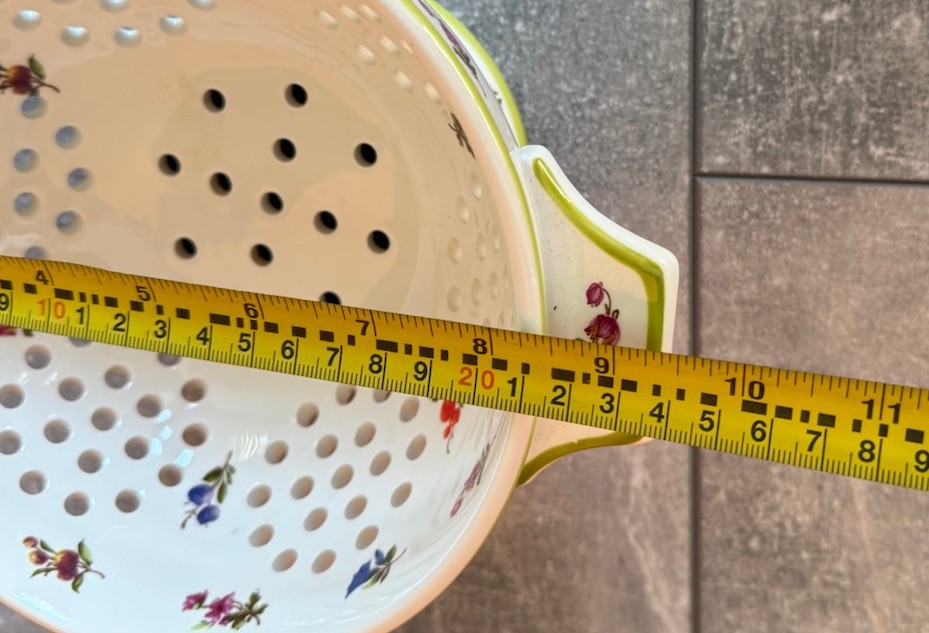 Porcelain Strainer Sieve Colander Floral Pattern