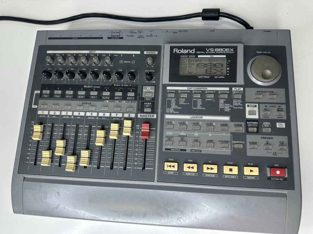 Roland VS-880EX Digital Studio Workstation powers on
