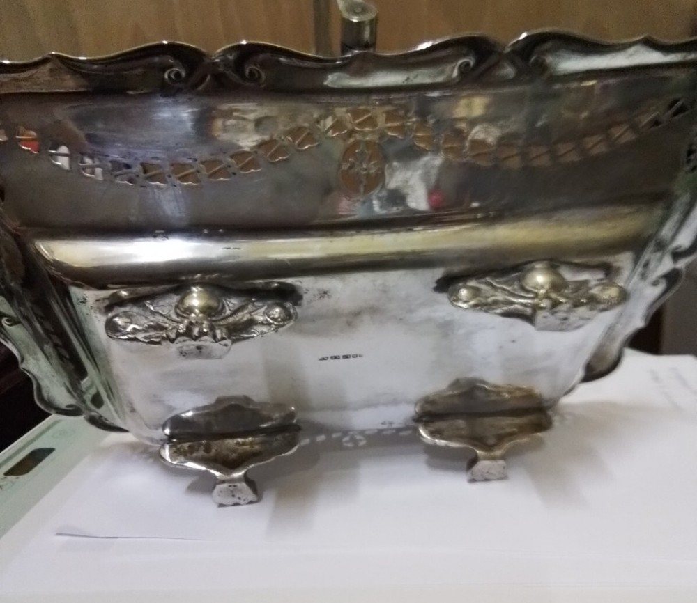 silver plate bon bon dish