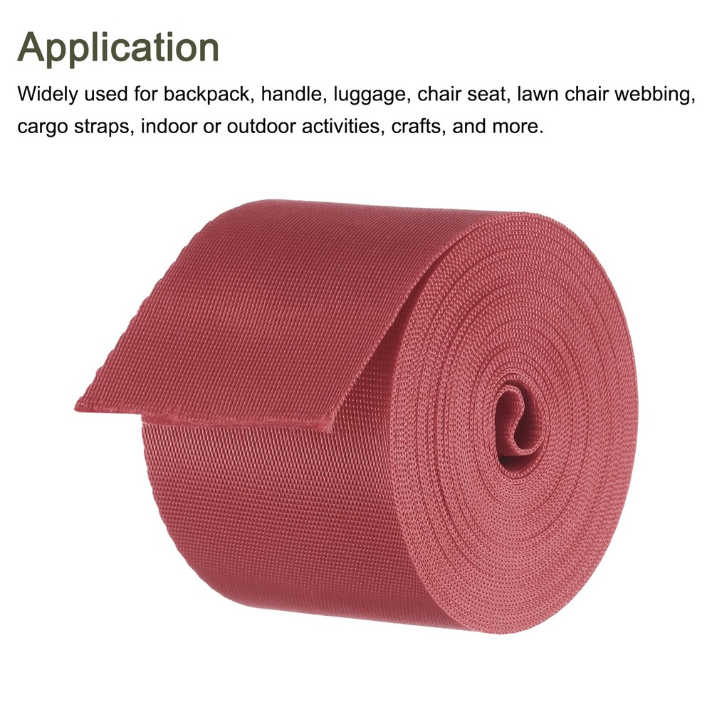 Flat Nylon Webbing Strap 2 Inch 5 Yards Dark Purple for Backpack