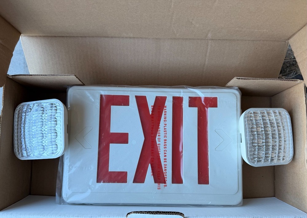 LED Exit Sign Emergency Light–Hi Output Compact Combo UL listed Quality