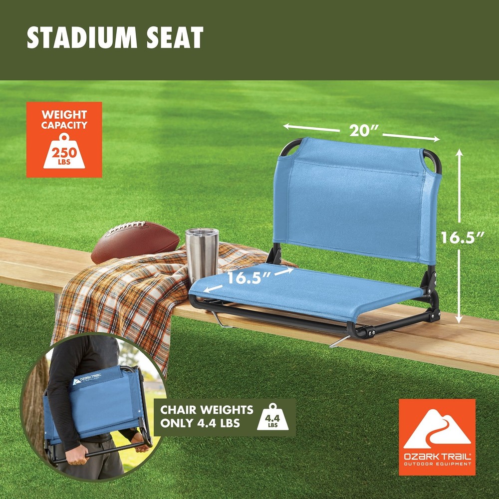 Stadium Seat Extra-Wide Seat Sky Blue