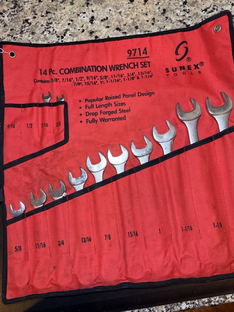 Sunex Tools 9714 Combination Wrench Set, 12 Piece