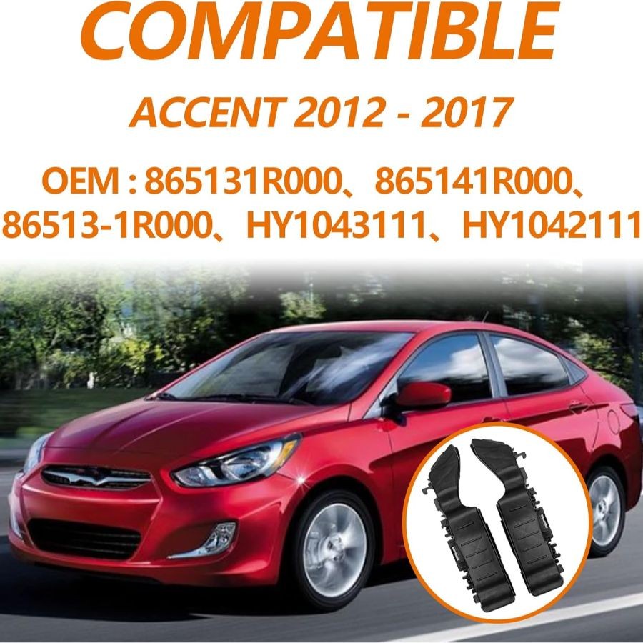 Front Upper Bumper Bracket Left and Right Side, Compatible with Accent 2012 2013