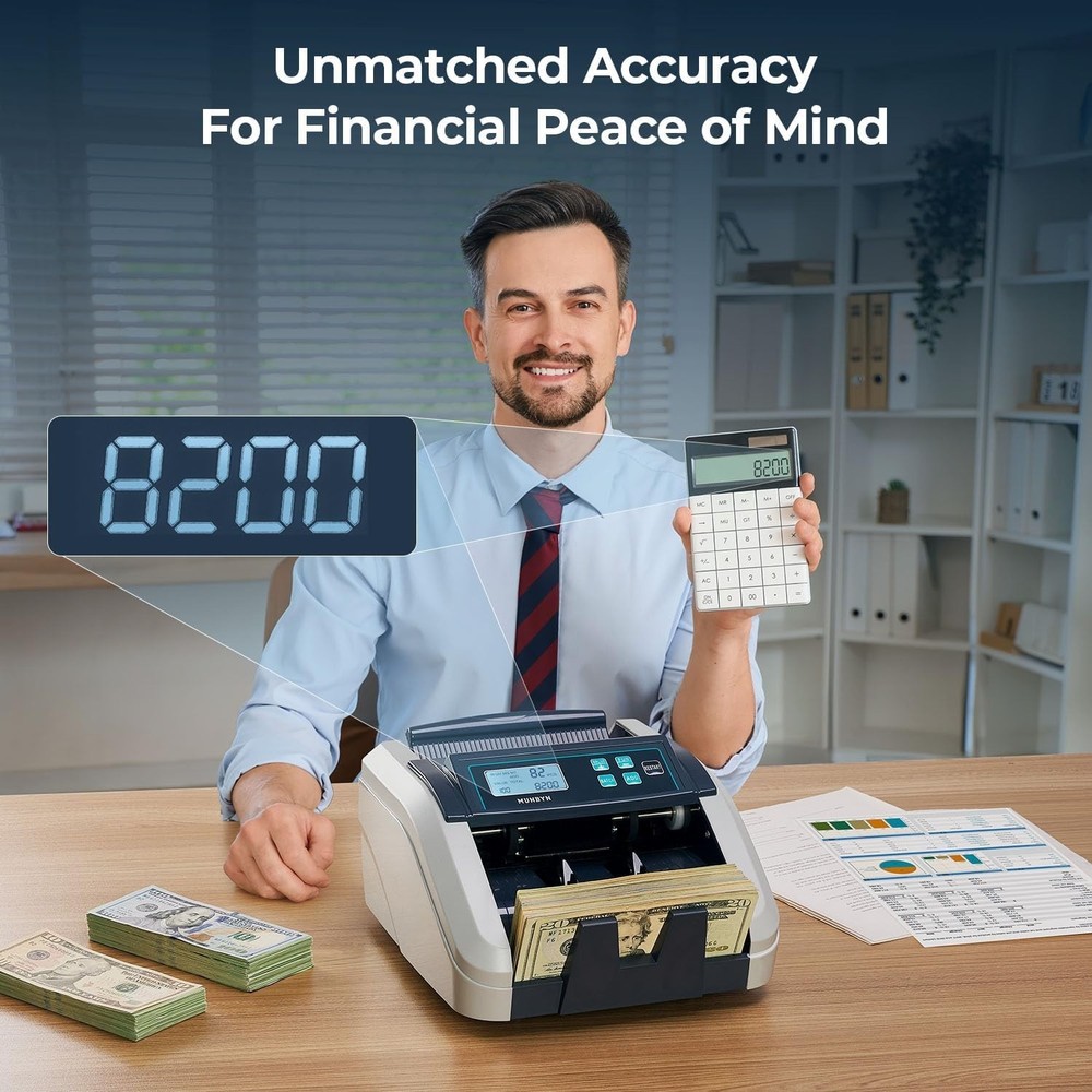 Professional Bill Counter with LCD Display & 24-Hour Support - 1100 Bills/min