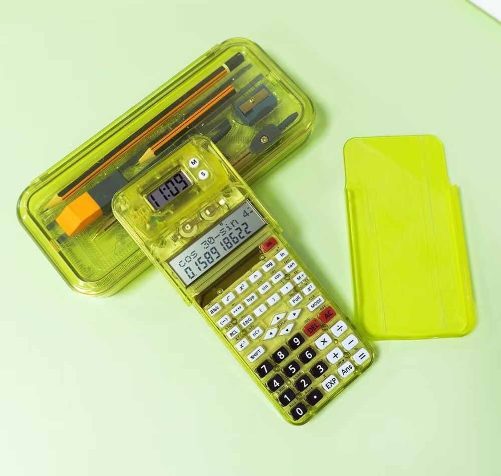 C9-Luxmoc Multi-Function Scientific Calculator With Time Display+Pencil Case