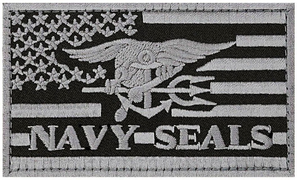 NAVY SEAL TRIDENT SWAT EAGLE SEAL MORALE PATCH | 2PC HOOK BACKING 3.5"x2"