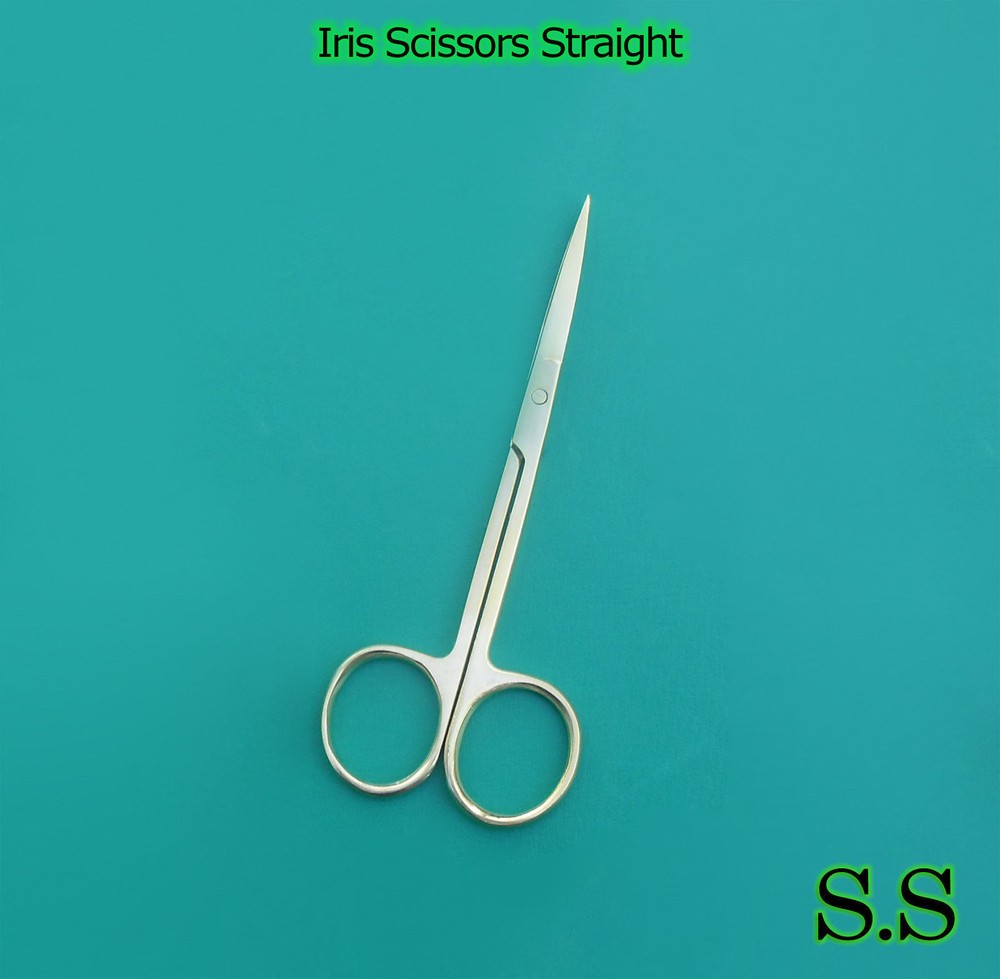 5 Iris Scissors 4.5" Straight Full Gold Surgical Instruments