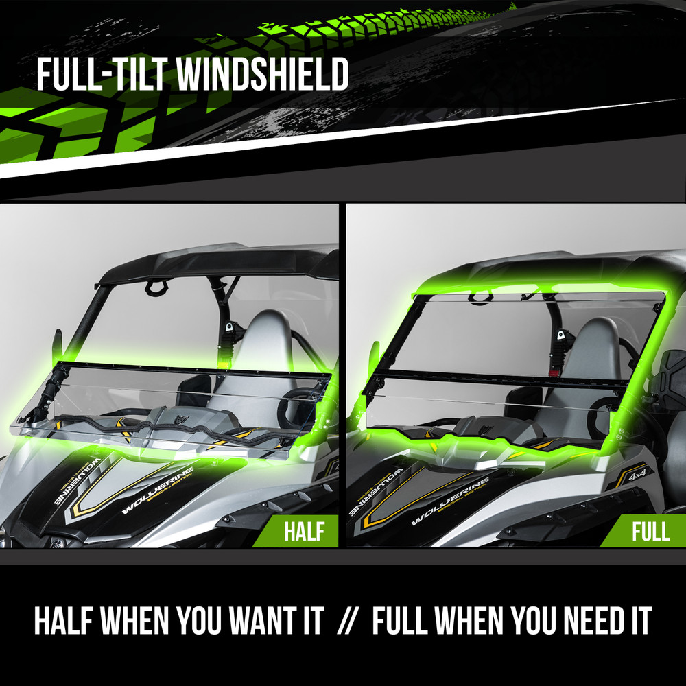 TERRARIDER YAMAHA WOLVERINE HALF UTV WINDSHIELD - AR 3/16"