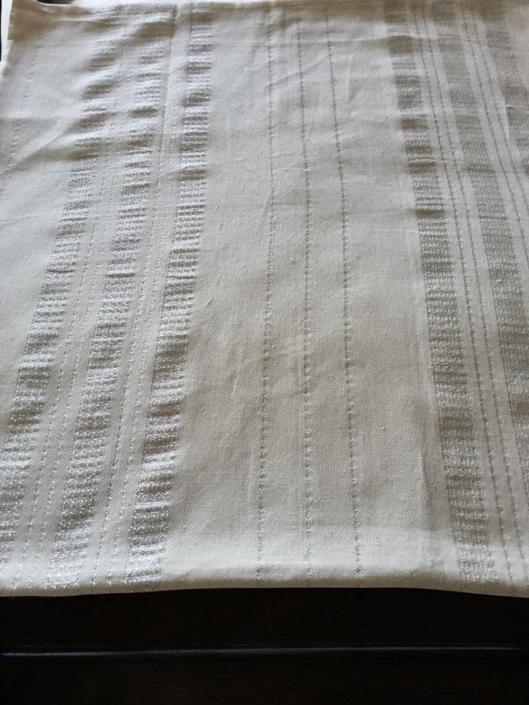 Domain Linen-Look Tablecloth-Beige with Silver Embrodered Threading-Square