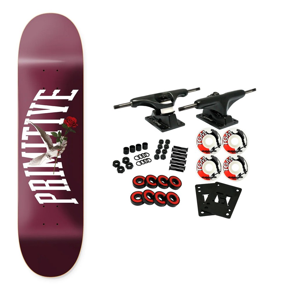 Primitive Skateboard Complete Messenger Maroon 7.75" x 31.05"