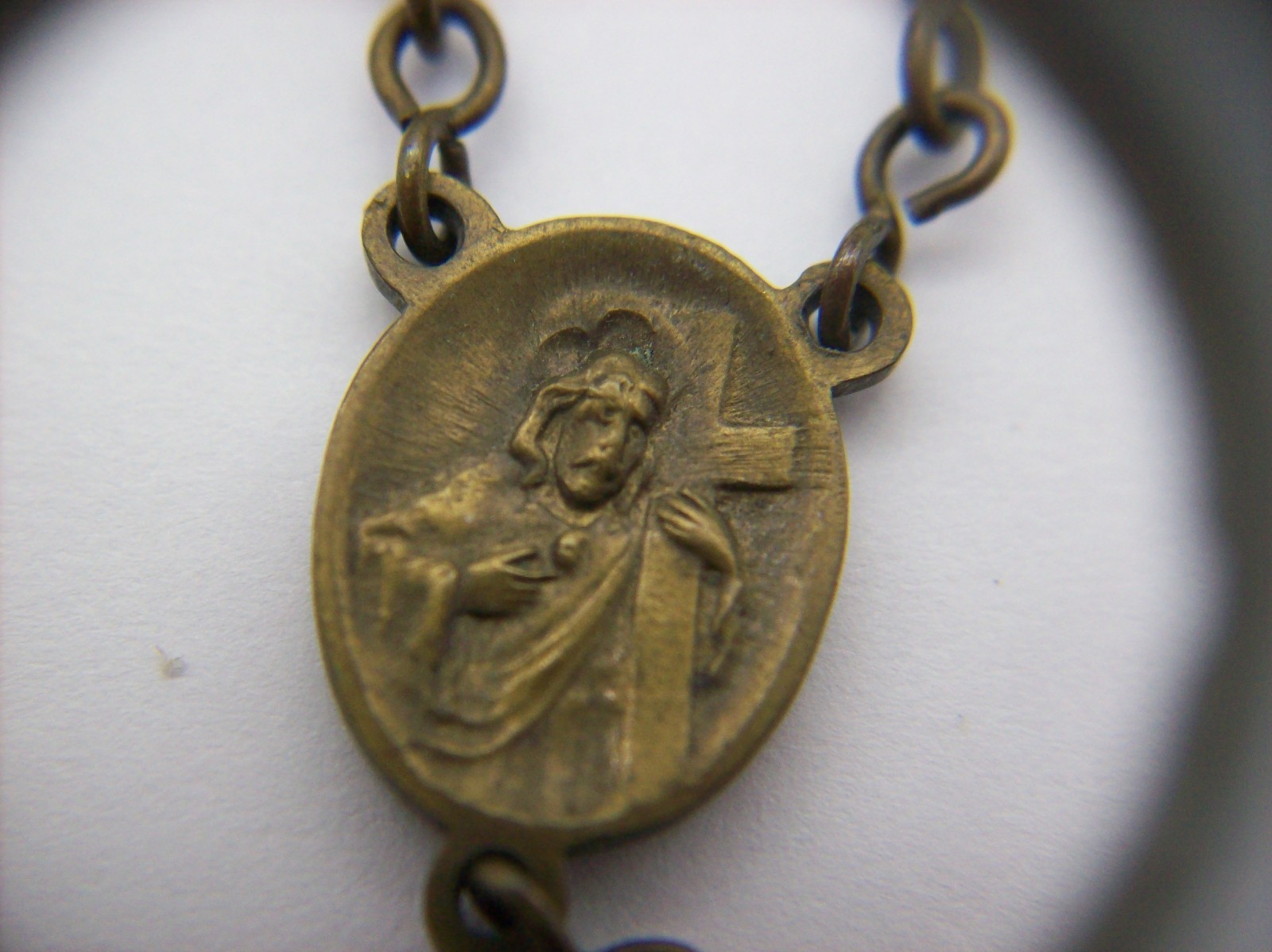 Vintage Catholic Rosary Black Beads Brass Crucifix Made in Czechoslovakia