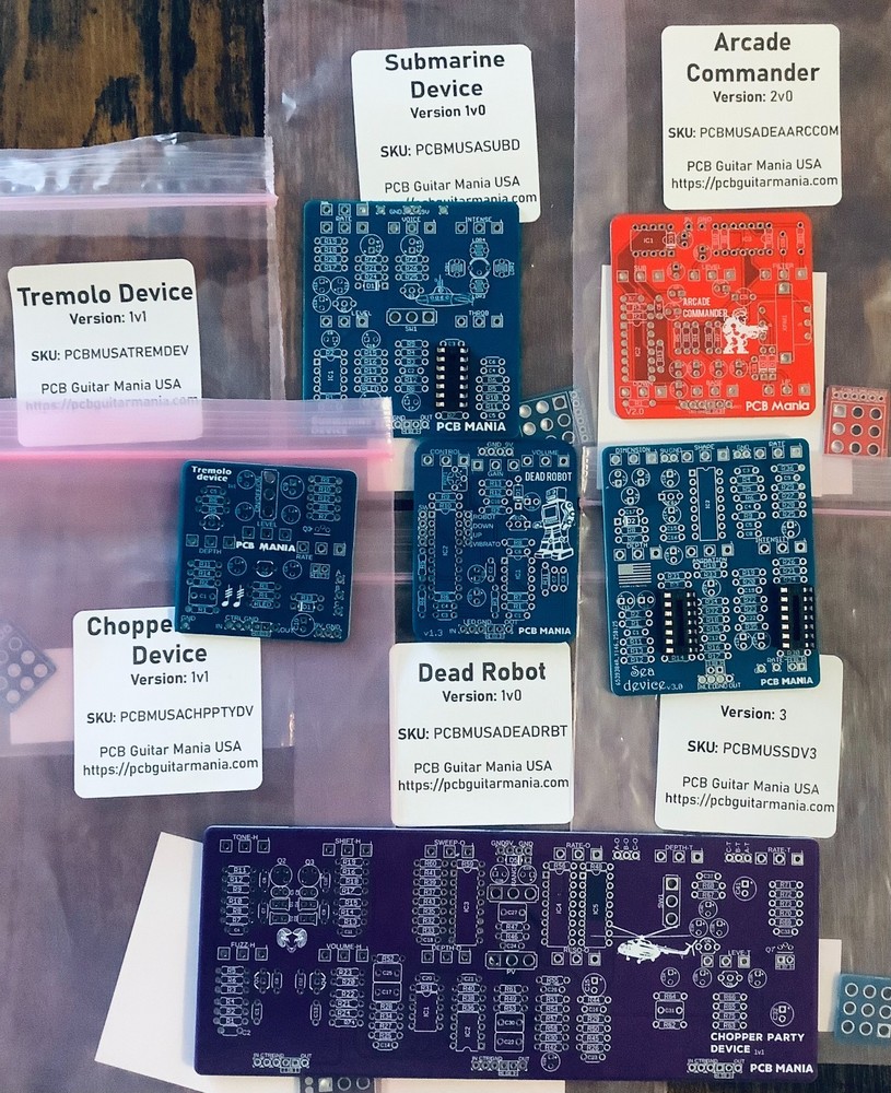 PCB Guitar Mania Modulation & Synth PCB Lot (6 Boards) – Chorus, Trem, Synth