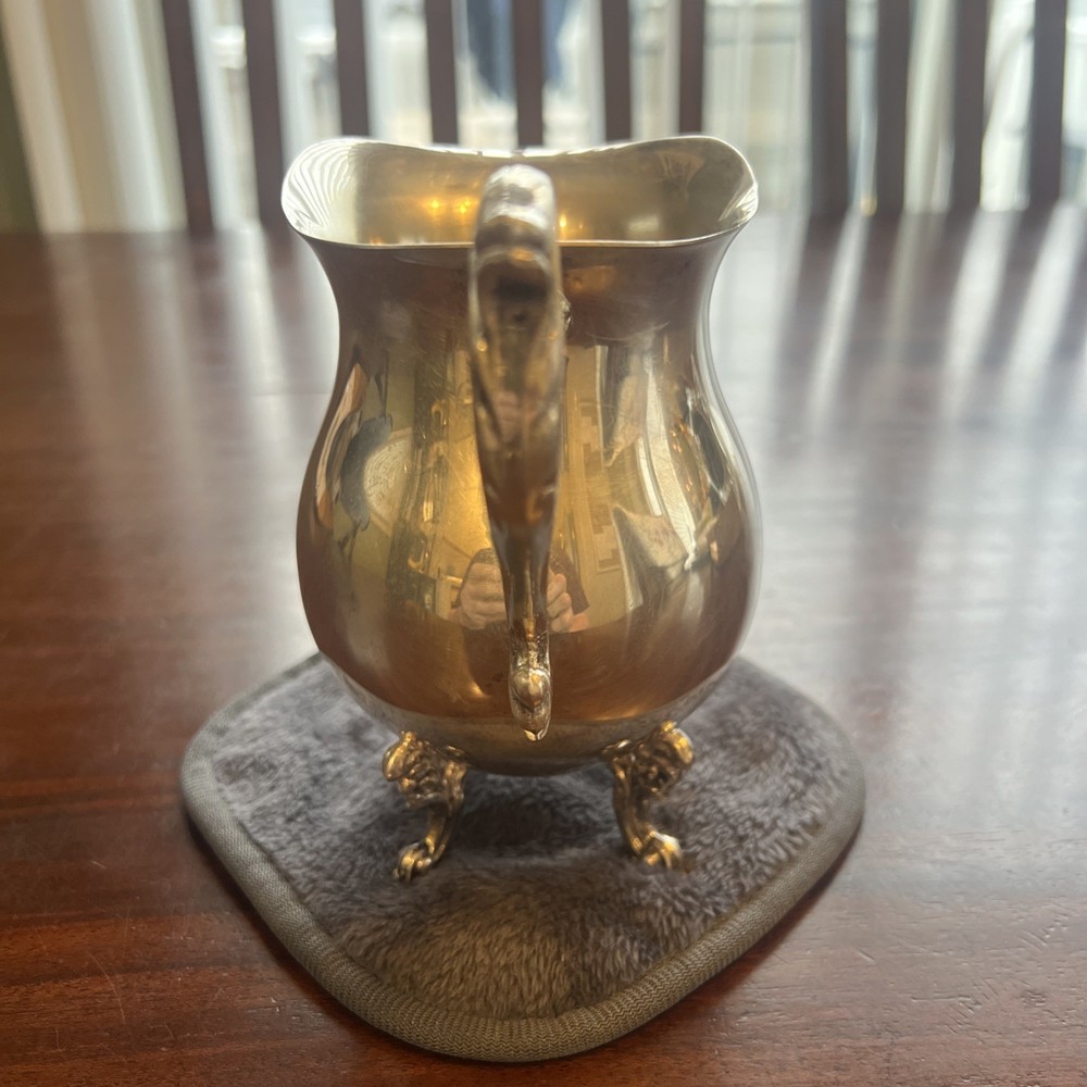 Vintage Sheridan Silver On Copper Creamer Pitcher