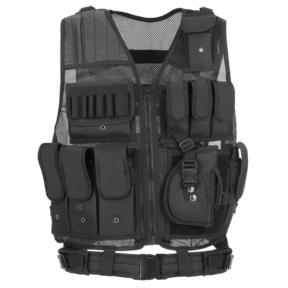 Tactical Vest Airsoft Breathable Quick Release Vest Adjustable for Training BAKW
