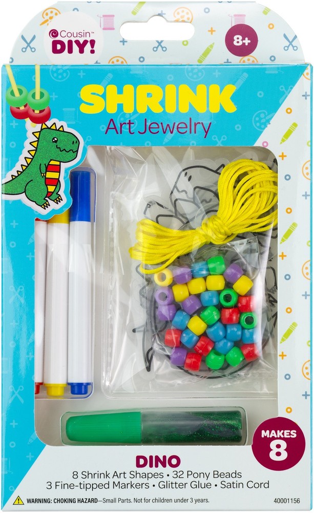CousinDIY Shrink Art Kit-Dinosaur - 6 Pack