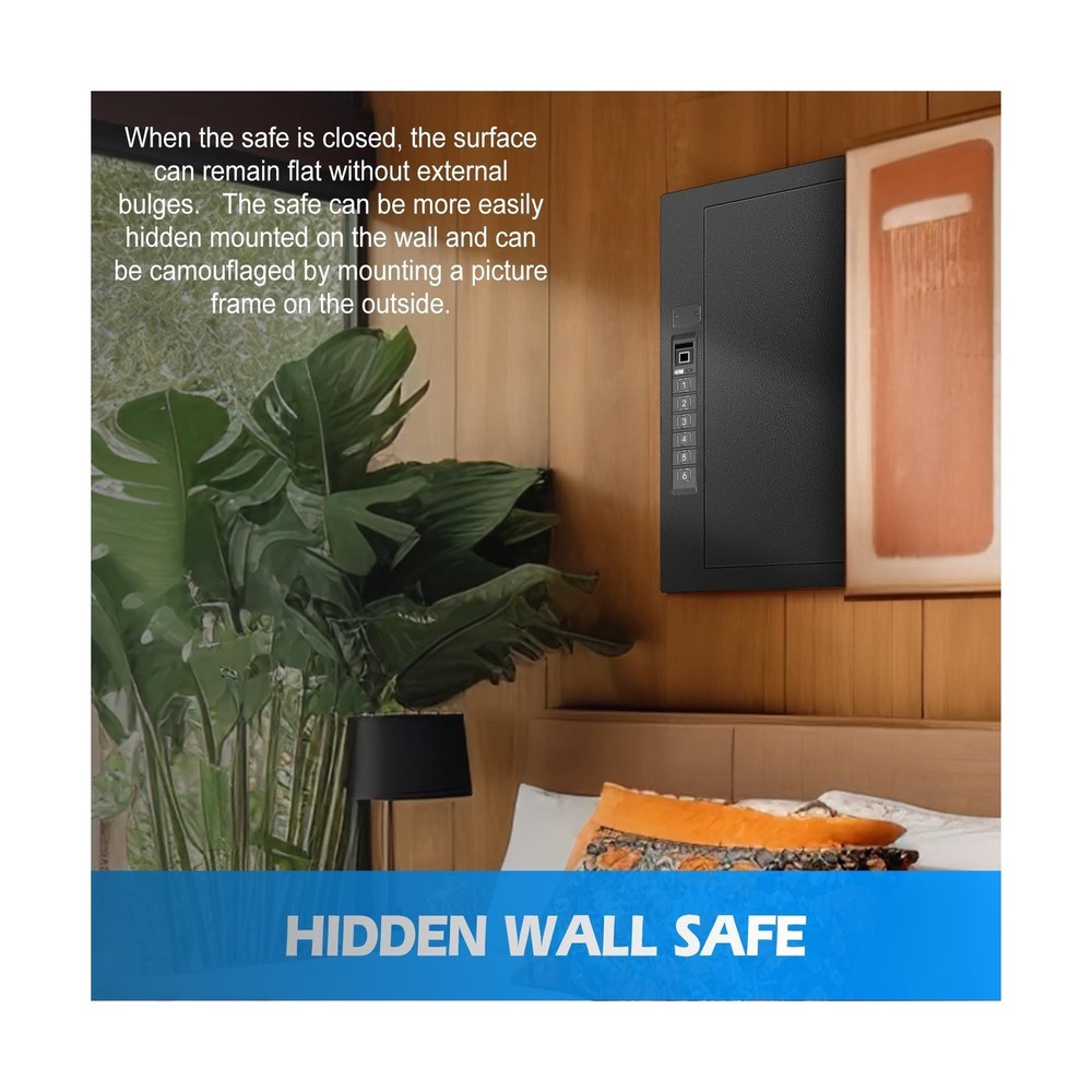 Wall Safe, Hidden Fingerprint Security wall Safe, In Wall Safe Between Studs,...