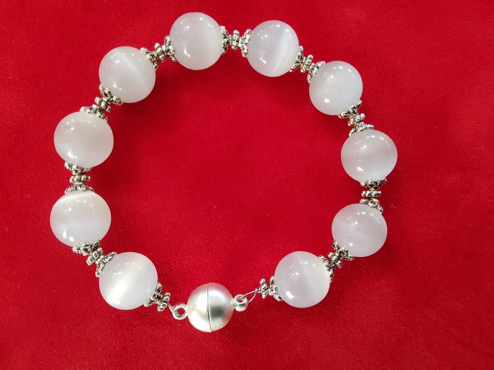 Natural Selenite Stone Beads Bracelet