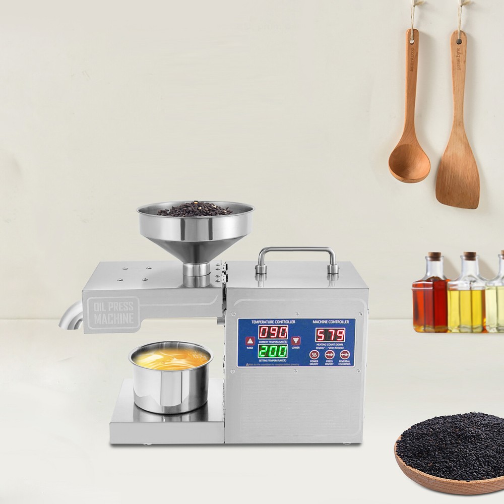 Automatic Oil Press Machine Cold&Hot Press 820W Adjustable Temperature Low Noise