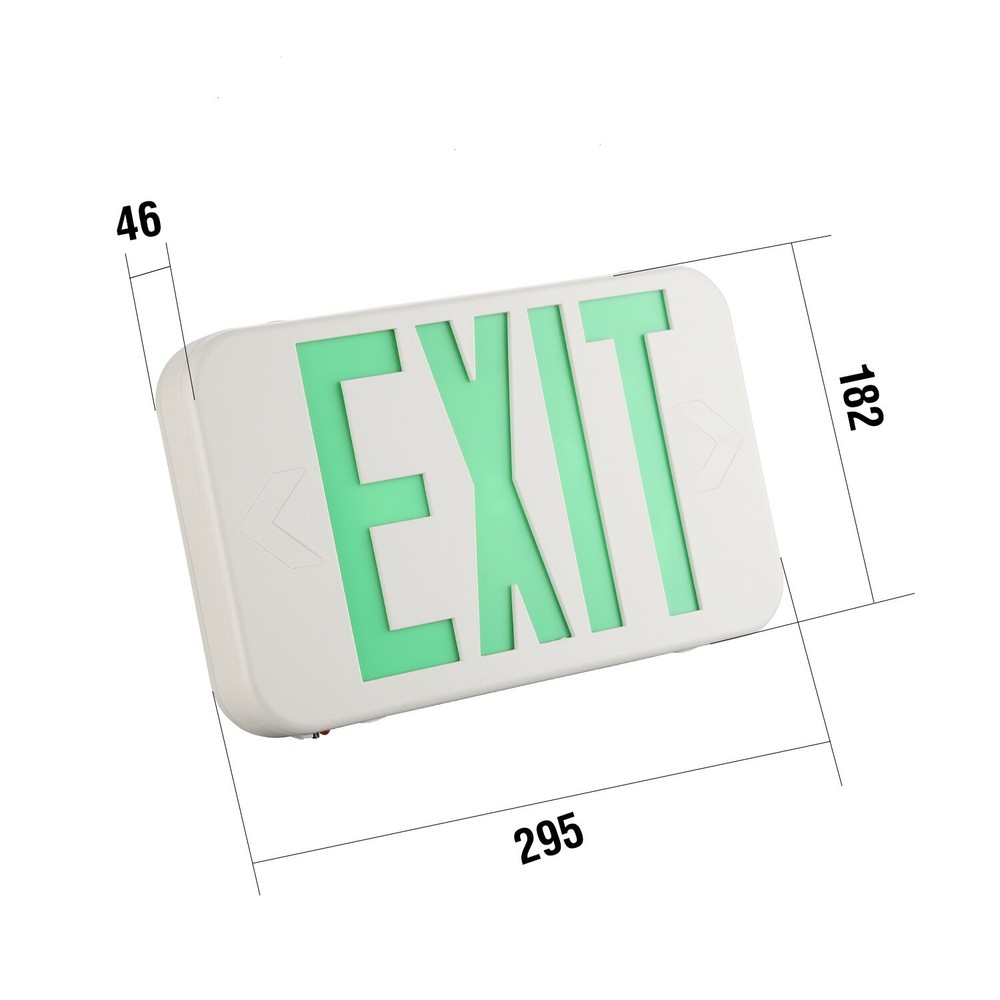Spectsun 4 Packs Led Green LED Exit Sign Exit Lights Battery Backup 120/277VAC.