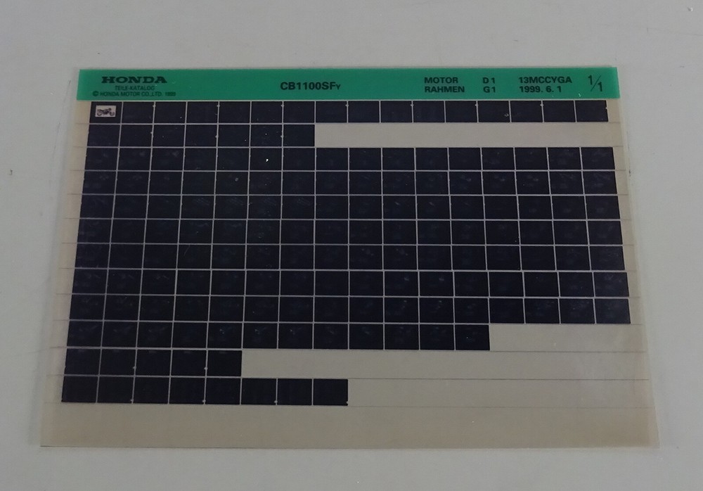 Microfiche Ersatztelikatalog Honda CB 1100 Sf Stand 06/1999