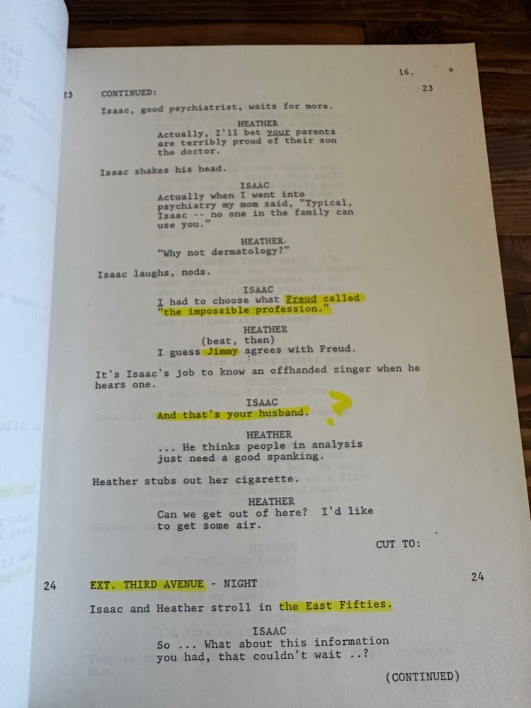 THE FINAL ANALYSIS UMA THURMAN RICHARD GERE MOVIE ORIGINAL SCREENPLAY SCRIPT