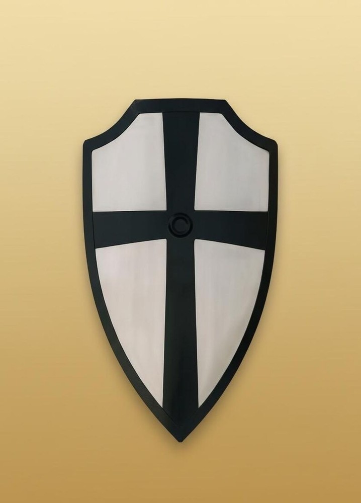 Handmade Viking hetae Shield | iron Shields with Black Cross Design | Medieval