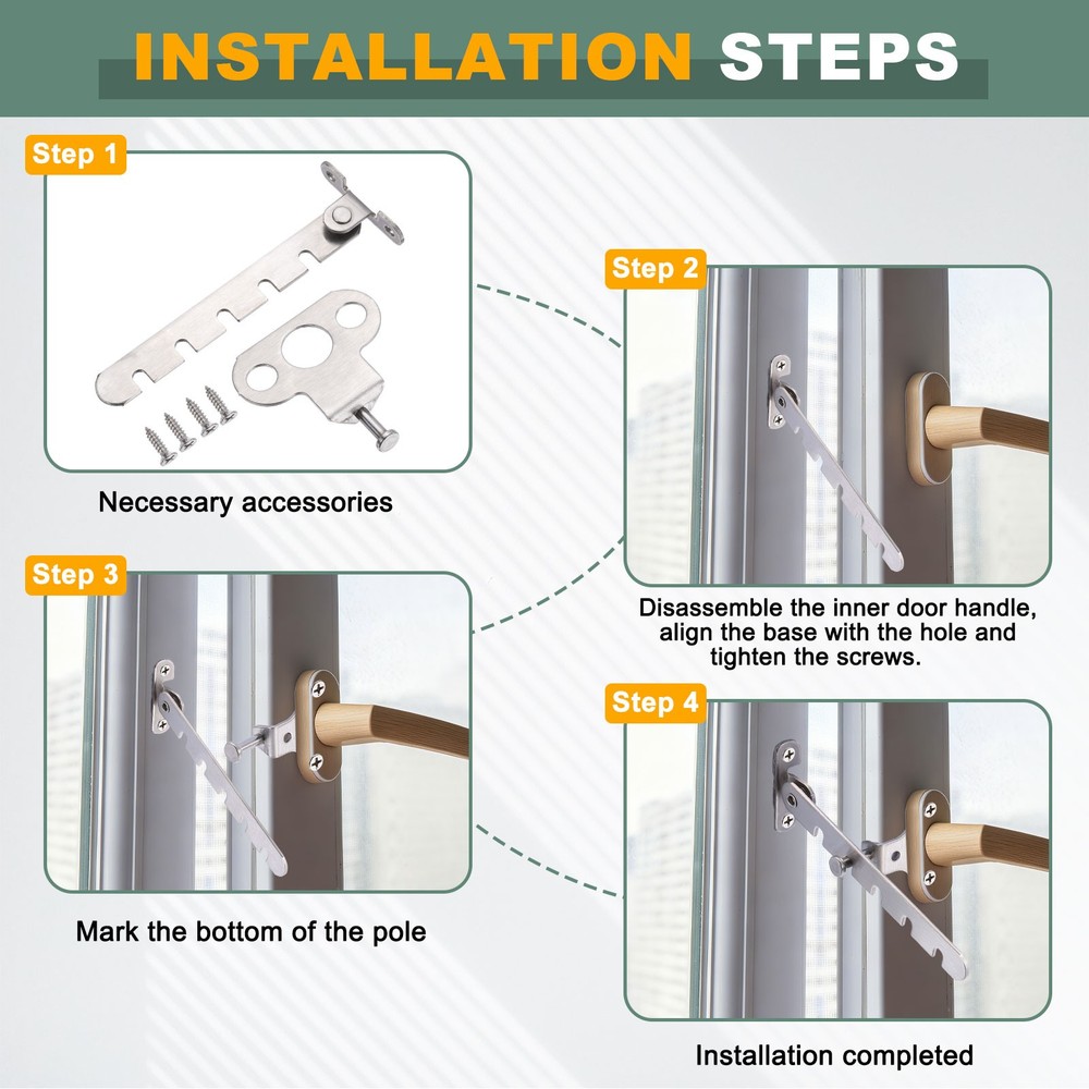 Window Restrictor Latch Pack of 2 Big Hole Limiter ABS Adjustable,White