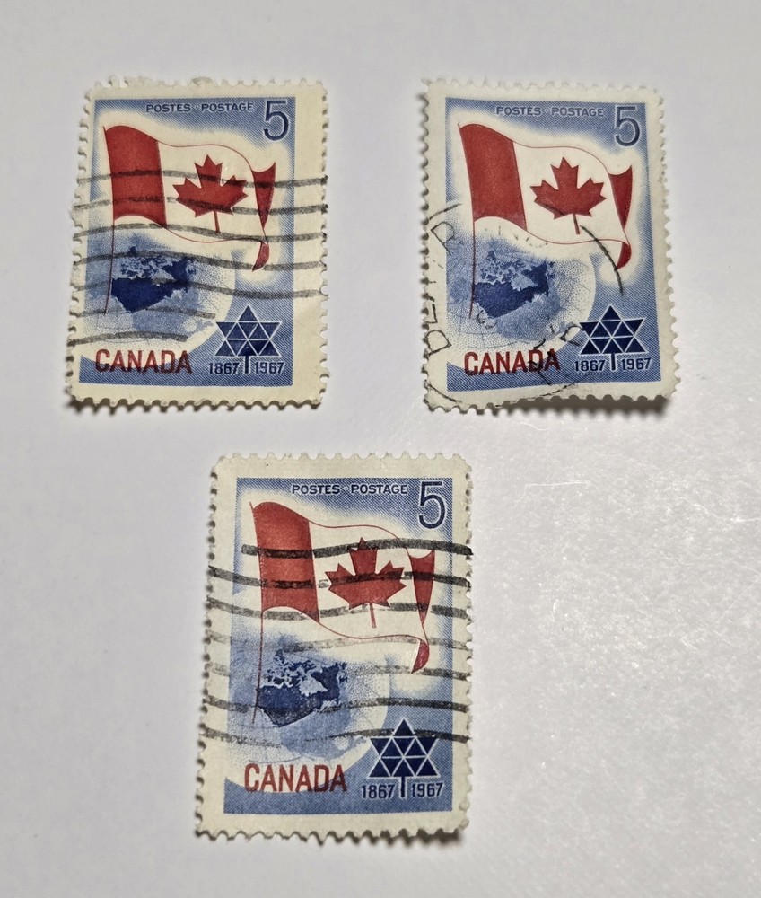 🔵 Canada stamp - #453p Centennial (3x)