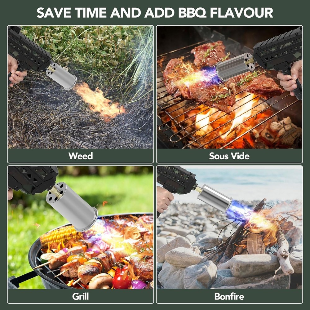 Powerful Cooking Propane Torch Gun, Culinary Torch Campfire Starter, Adjustab...