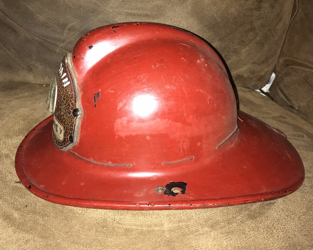 Antique MSA Fire Helmet with Leather Front Piece.