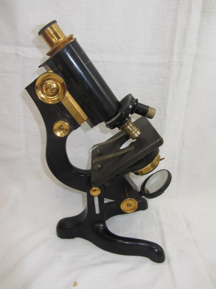 Watson London Brass/Enamel Service Compound Microscope #63016 c1937 (Cased)