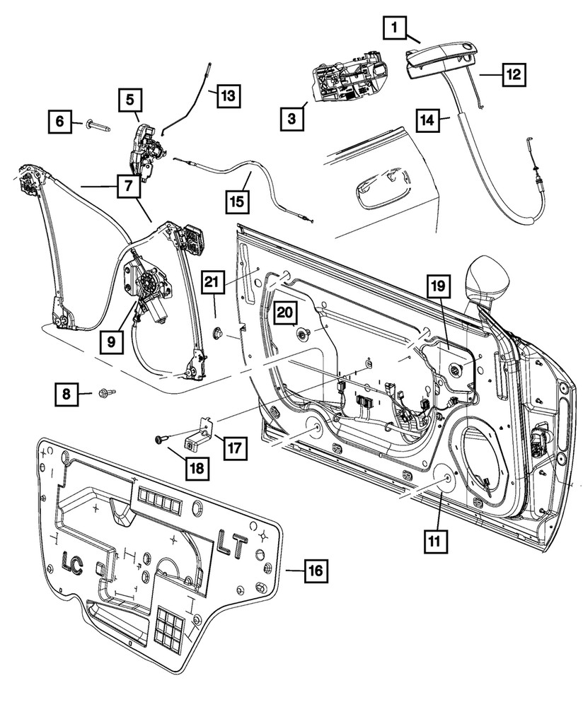 Genuine Mopar Door Handle Bracket Left 68066175AK